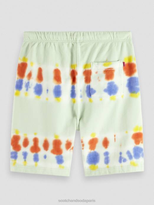 Scotch & Soda Hommes short en molleton tie-dye coupe décontractée teinture à cravate à la menthe vêtements 4HB4613