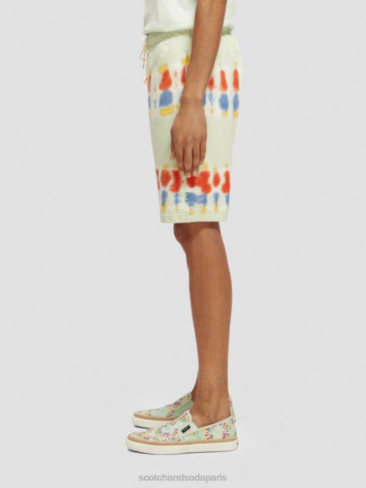 Scotch & Soda Hommes short en molleton tie-dye coupe décontractée teinture à cravate à la menthe vêtements 4HB4613