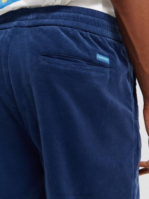 Scotch & Soda Hommes short en velours côtelé coupe décontractée en coton biologique Marin vêtements 4HB4596