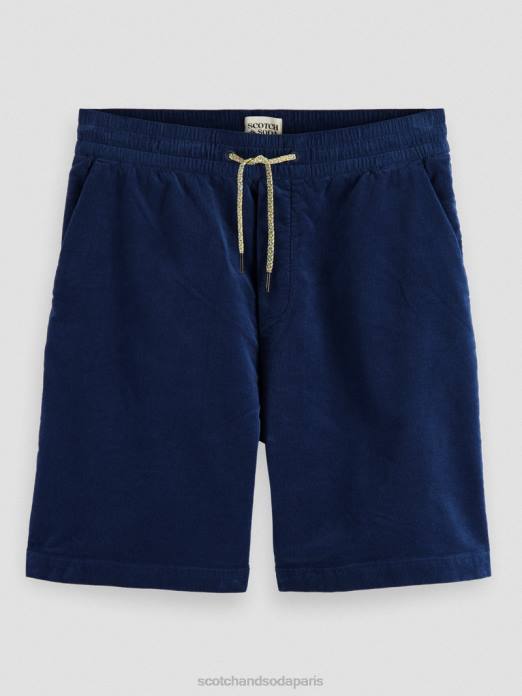 Scotch & Soda Hommes short en velours côtelé coupe décontractée en coton biologique Marin vêtements 4HB4596