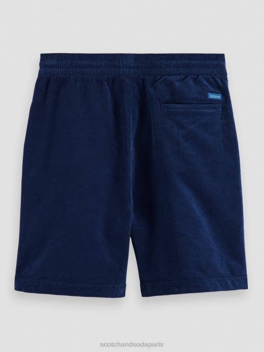 Scotch & Soda Hommes short en velours côtelé coupe décontractée en coton biologique Marin vêtements 4HB4596