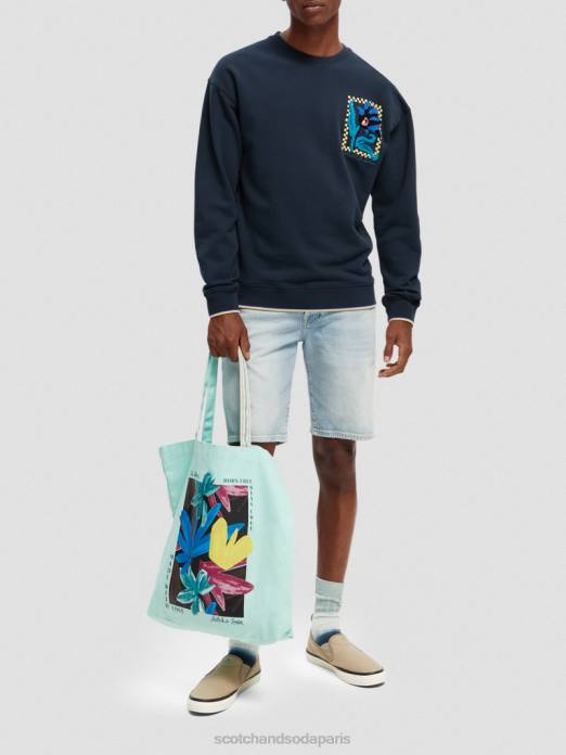 Scotch & Soda Hommes sweat ample à motif floral biologique nuit vêtements 4HB4504