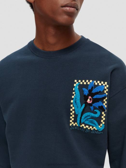 Scotch & Soda Hommes sweat ample à motif floral biologique nuit vêtements 4HB4504