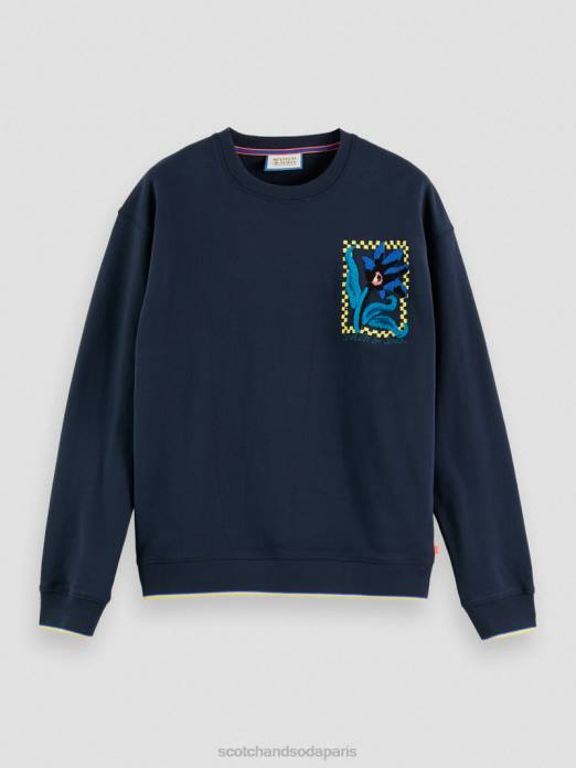 Scotch & Soda Hommes sweat ample à motif floral biologique nuit vêtements 4HB4504