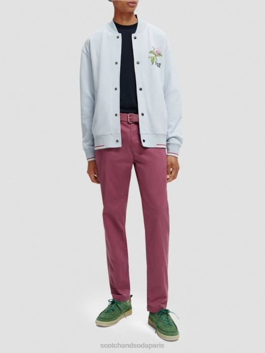 Scotch & Soda Hommes sweat bomber à motif felpa gris clair vêtements 4HB4518