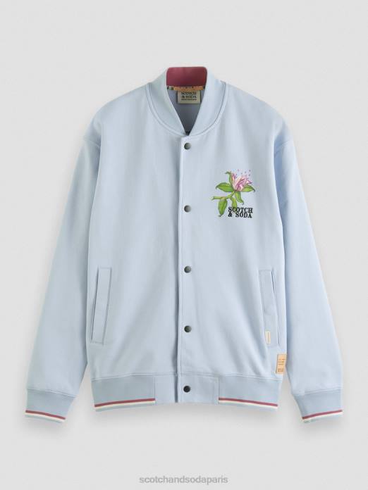 Scotch & Soda Hommes sweat bomber à motif felpa gris clair vêtements 4HB4518