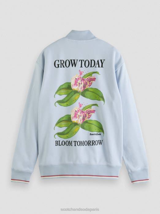 Scotch & Soda Hommes sweat bomber à motif felpa gris clair vêtements 4HB4518