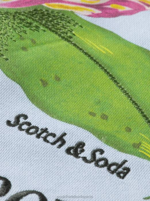 Scotch & Soda Hommes sweat bomber à motif felpa gris clair vêtements 4HB4518