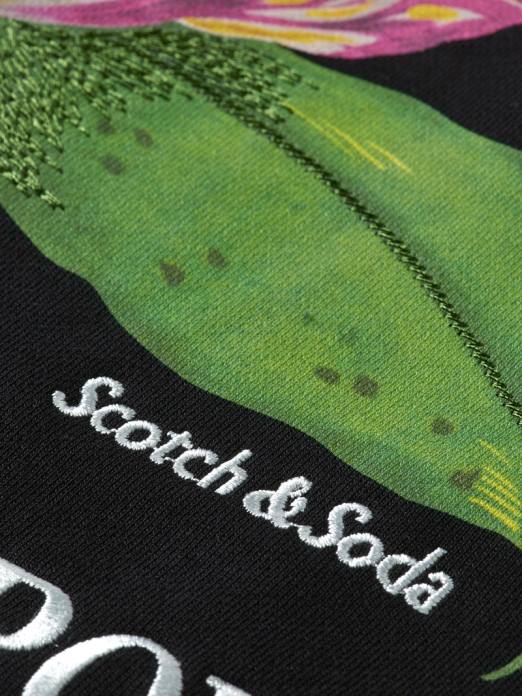 Scotch & Soda Hommes sweat bomber à motif felpa noir vêtements 4HB4519