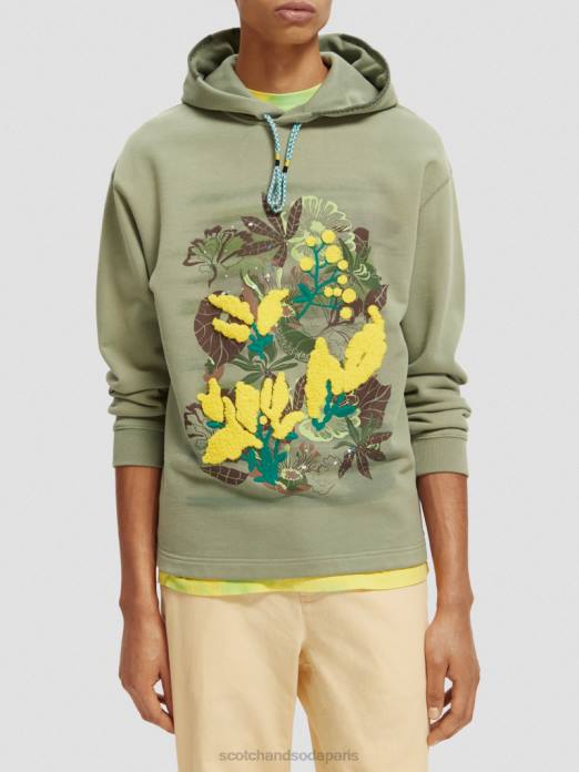 Scotch & Soda Hommes sweat à capuche coupe décontractée armée vêtements 4HB4555