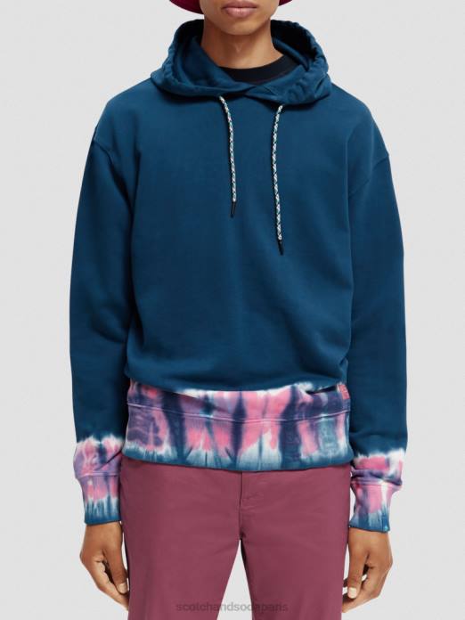 Scotch & Soda Hommes sweat à capuche en coton biologique tie-dye combiner un vêtements 4HB4549