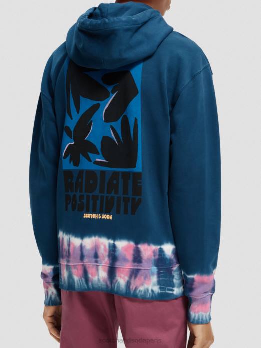 Scotch & Soda Hommes sweat à capuche en coton biologique tie-dye combiner un vêtements 4HB4549