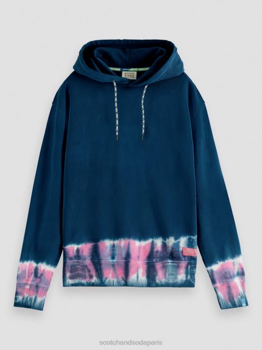 Scotch & Soda Hommes sweat à capuche en coton biologique tie-dye combiner un vêtements 4HB4549