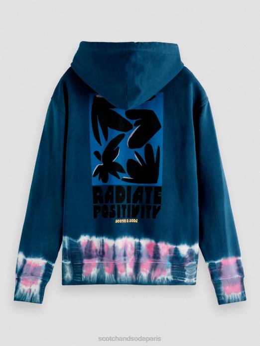 Scotch & Soda Hommes sweat à capuche en coton biologique tie-dye combiner un vêtements 4HB4549