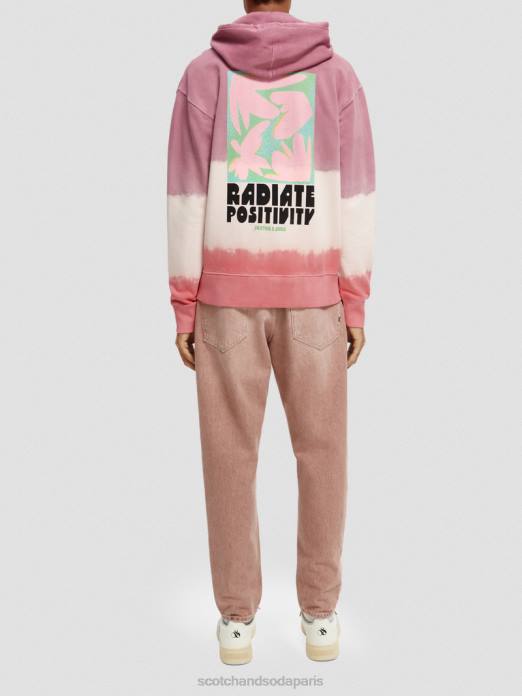 Scotch & Soda Hommes sweat à capuche en coton biologique tie-dye combo d vêtements 4HB4550