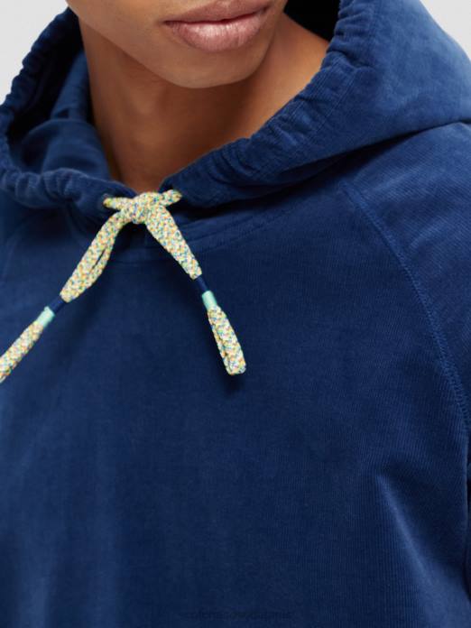 Scotch & Soda Hommes sweat à capuche en velours côtelé de coton biologique Marin vêtements 4HB4511