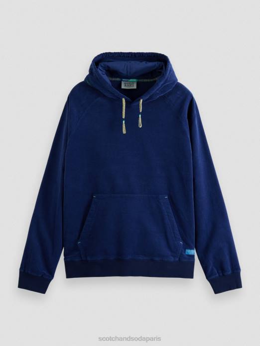 Scotch & Soda Hommes sweat à capuche en velours côtelé de coton biologique Marin vêtements 4HB4511