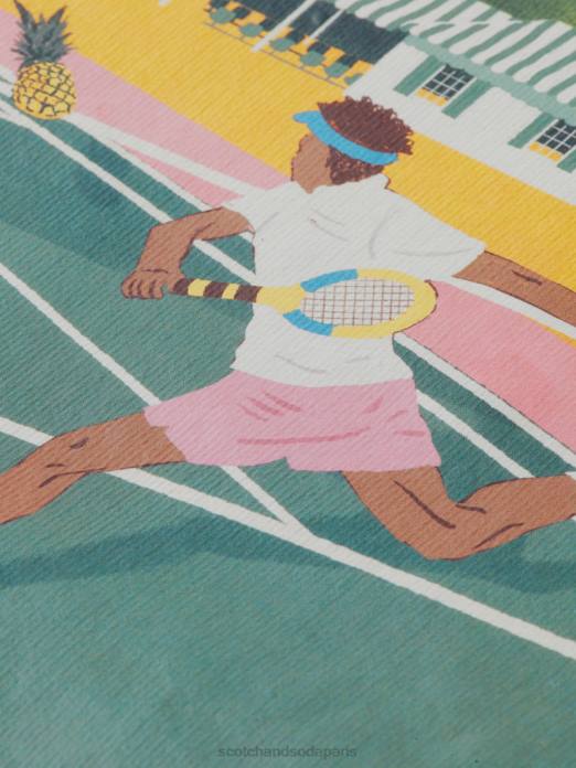 Scotch & Soda Hommes sweat à capuche à motif imprimé teint en pièce blanc vêtements 4HB4530