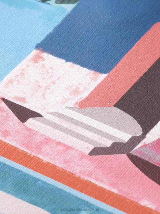 Scotch & Soda Hommes sweat à capuche à motif imprimé teint en pièce cerise vêtements 4HB4528