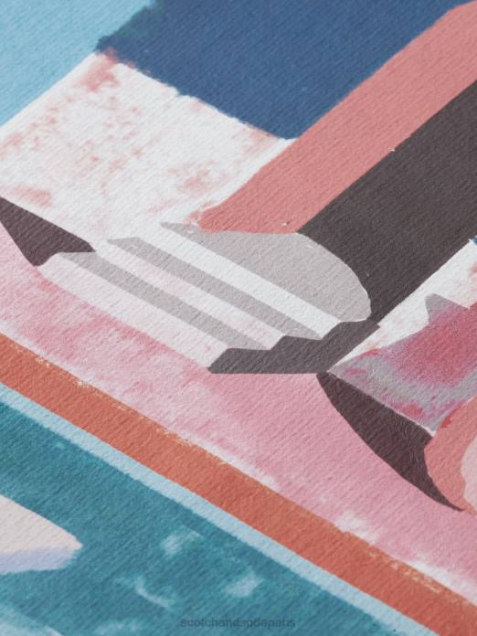 Scotch & Soda Hommes sweat à capuche à motif imprimé teint en pièce marine vêtements 4HB4529