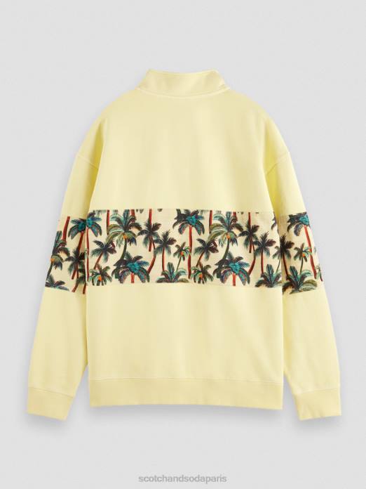 Scotch & Soda Hommes sweat col montant teint en pièce (tailles étendues) banane vêtements 4HB4554