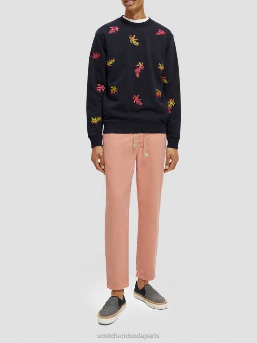 Scotch & Soda Hommes sweat-shirt à col rond brodé marine vêtements 4HB4521