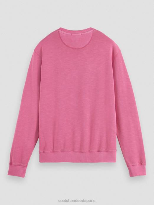 Scotch & Soda Hommes sweat-shirt à col rond teint en pièce cerise vêtements 4HB4536