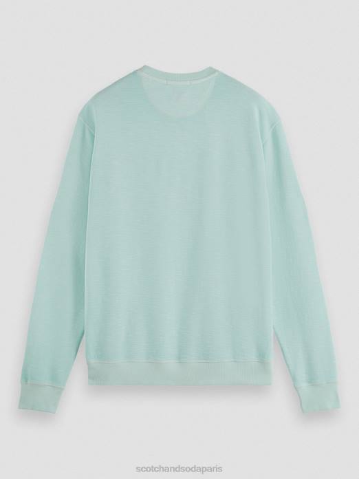 Scotch & Soda Hommes sweat-shirt à col rond teint en pièce menthe vêtements 4HB4537