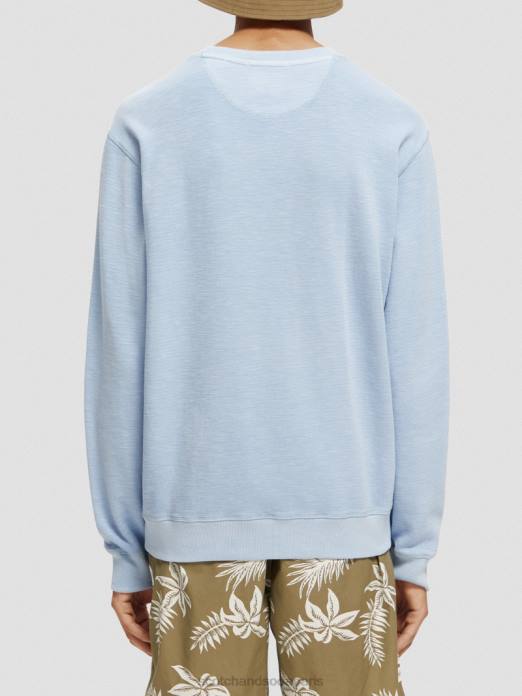 Scotch & Soda Hommes sweat-shirt à col rond teint en pièce mer bleue vêtements 4HB4538