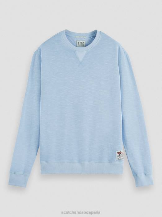Scotch & Soda Hommes sweat-shirt à col rond teint en pièce mer bleue vêtements 4HB4538