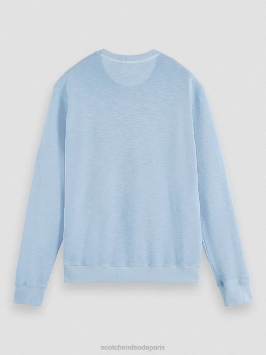 Scotch & Soda Hommes sweat-shirt à col rond teint en pièce mer bleue vêtements 4HB4538