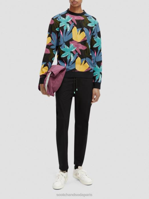 Scotch & Soda Hommes sweat-shirt imprimé à col rond en coton biologique combiner un vêtements 4HB4523