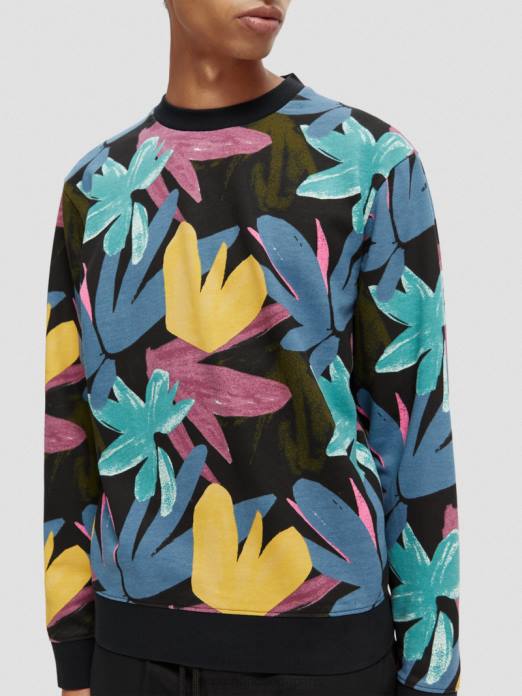 Scotch & Soda Hommes sweat-shirt imprimé à col rond en coton biologique combiner un vêtements 4HB4523