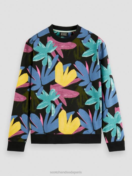 Scotch & Soda Hommes sweat-shirt imprimé à col rond en coton biologique combiner un vêtements 4HB4523