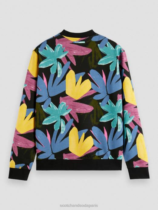 Scotch & Soda Hommes sweat-shirt imprimé à col rond en coton biologique combiner un vêtements 4HB4523