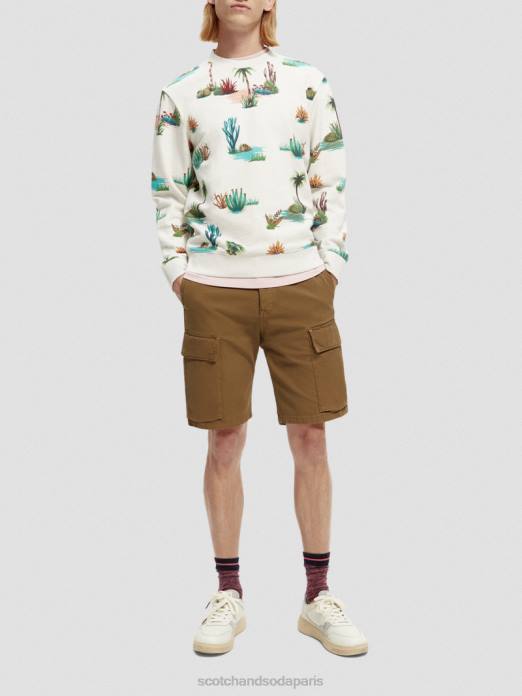 Scotch & Soda Hommes sweat-shirt imprimé à col rond en coton biologique combo d vêtements 4HB4522