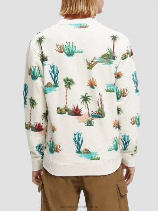 Scotch & Soda Hommes sweat-shirt imprimé à col rond en coton biologique combo d vêtements 4HB4522