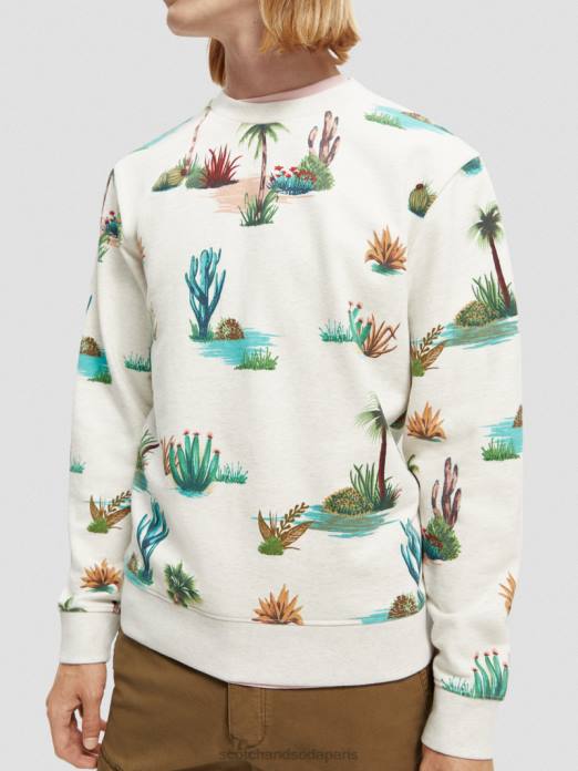 Scotch & Soda Hommes sweat-shirt imprimé à col rond en coton biologique combo d vêtements 4HB4522