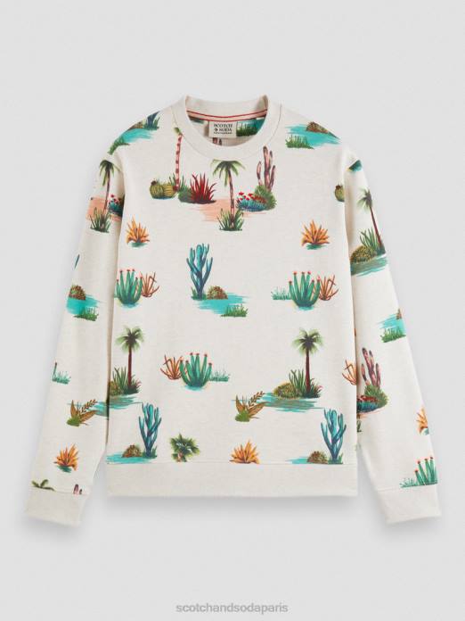 Scotch & Soda Hommes sweat-shirt imprimé à col rond en coton biologique combo d vêtements 4HB4522