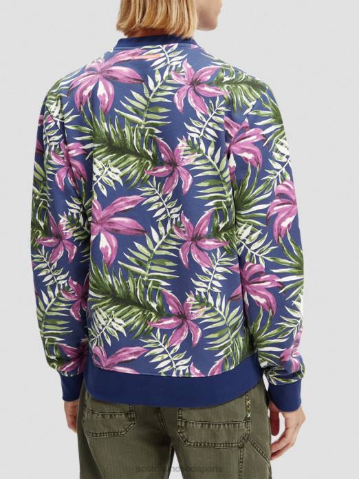 Scotch & Soda Hommes sweat-shirt imprimé à col rond en coton biologique combo e vêtements 4HB4524