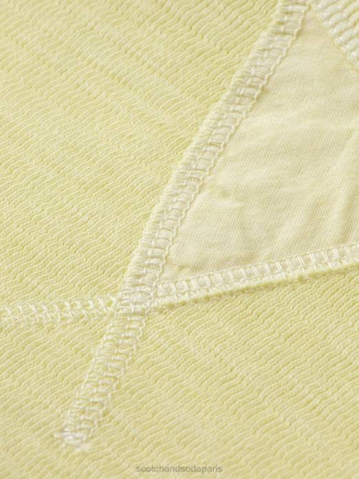 Scotch & Soda Hommes sweat-shirt structuré teint en pièce jonquille vêtements 4HB4515