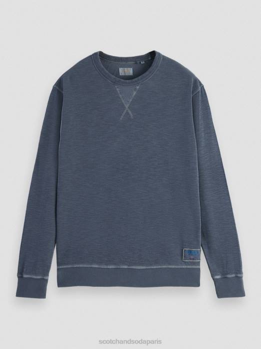 Scotch & Soda Hommes sweat-shirt structuré teint en pièce nuit vêtements 4HB4517