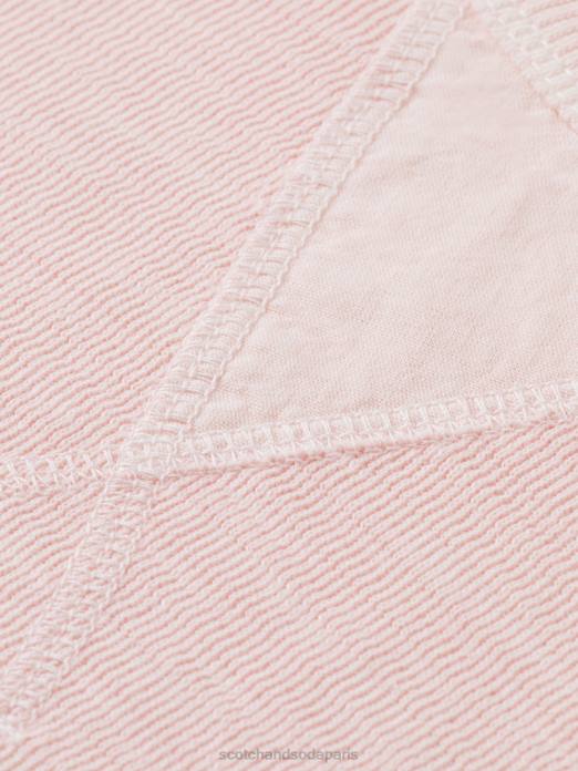 Scotch & Soda Hommes sweat-shirt structuré teint en pièce rose vêtements 4HB4514