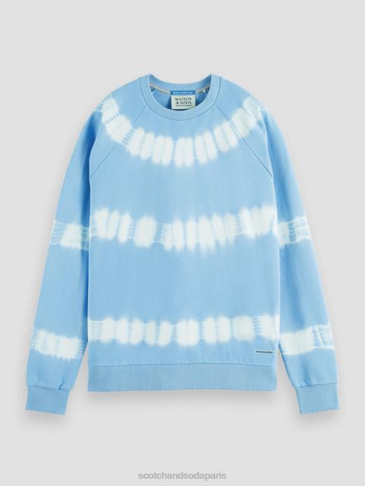 Scotch & Soda Hommes sweat-shirt tie-dye coupe décontractée ciel vêtements 4HB4546