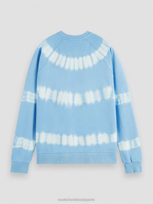 Scotch & Soda Hommes sweat-shirt tie-dye coupe décontractée ciel vêtements 4HB4546