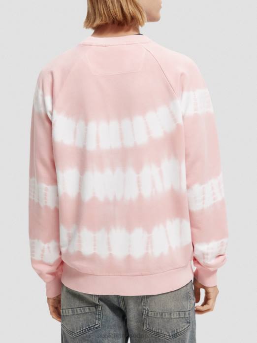 Scotch & Soda Hommes sweat-shirt tie-dye coupe décontractée rose vêtements 4HB4545