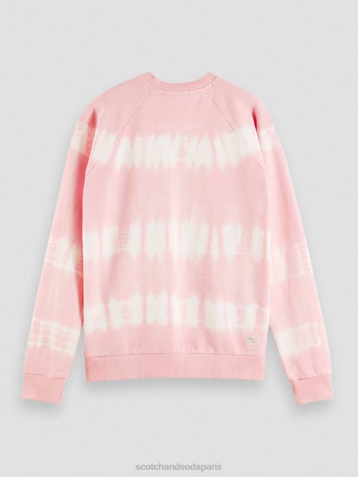 Scotch & Soda Hommes sweat-shirt tie-dye coupe décontractée rose vêtements 4HB4545