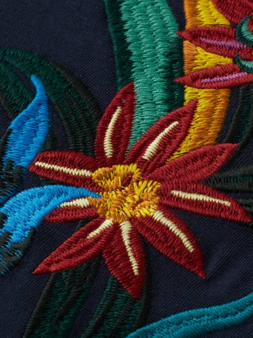 Scotch & Soda Hommes T-shirt coupe décontractée à fleurs brodées nuit vêtements 4HB4352