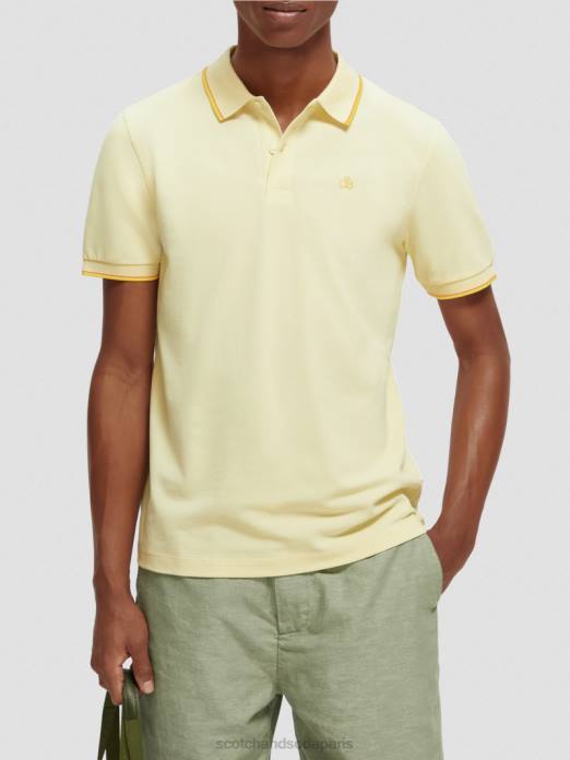 Scotch & Soda Hommes polo en coton biologique à liseré banane vêtements 4HB4449
