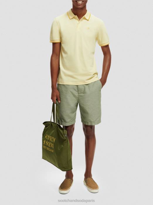 Scotch & Soda Hommes polo en coton biologique à liseré banane vêtements 4HB4449